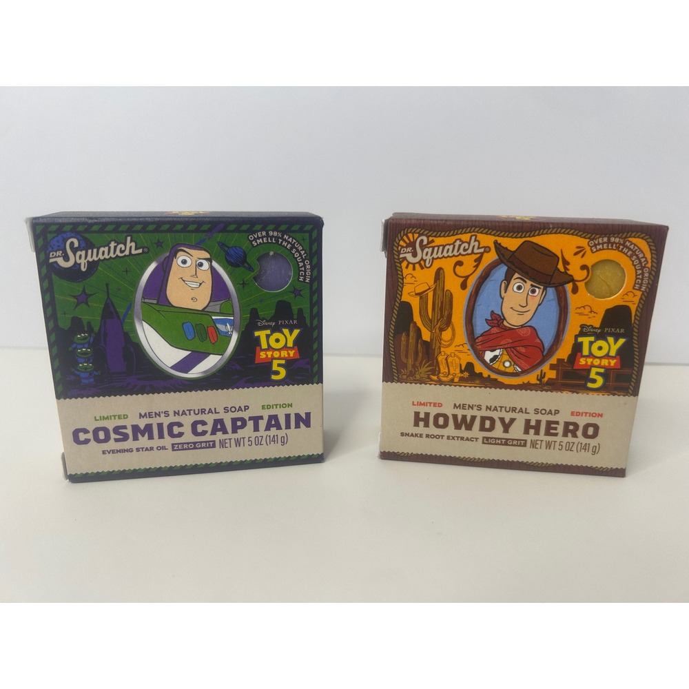 Dr. Squatch Toy Story Natural Soap Set Mens 5oz Multi New Limited Edition Buzz